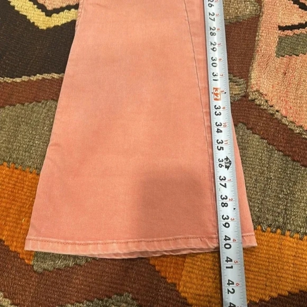 Free People Penny Pull On Flare Denim Jeans Pink Rose Size 27 NWOT - Picture 11 of 16
